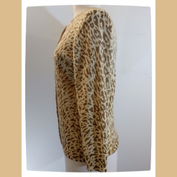 J. Crew Lightweight 100% Wool Leopard Sweater - Picture 2 of 5